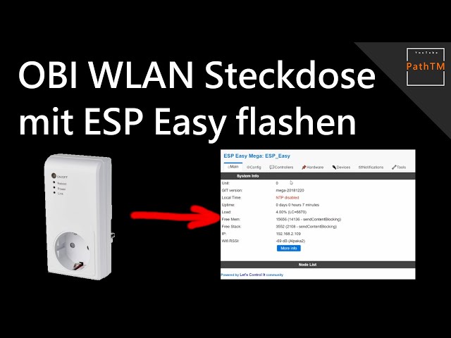 WLAN Steckdose von OBI mit ESP Easy flashen und per HTTP Befehl steuern | PathTM