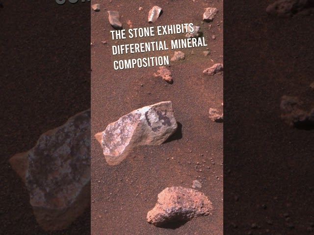 White Areas and Dark Spots observed in irregular rock by Perseverance Mars Rover