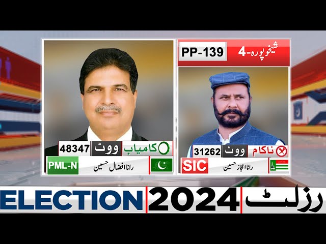 Final Result: | PP-139 PML- Wins | By Election Result 2024 | #shehbazsharif
