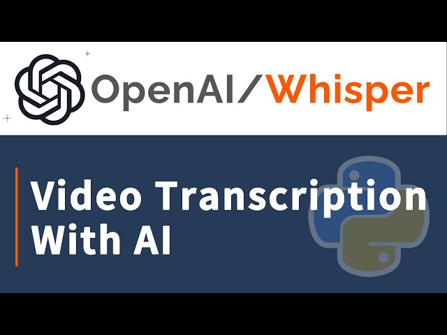Transcribe Video For Free With OpenAI Whisper Using Python | Tutorial For Beginners