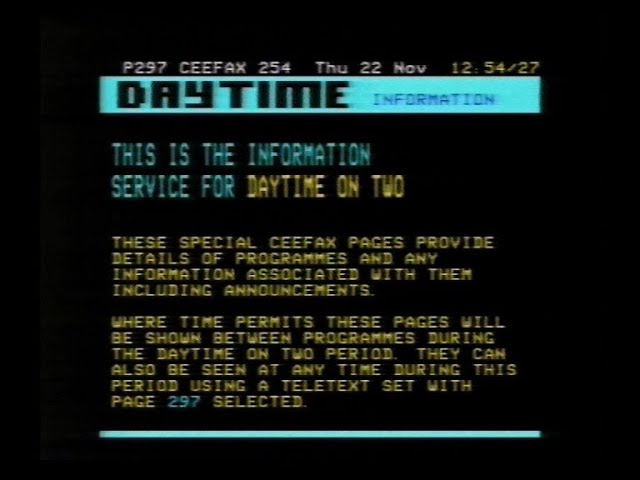BBC2 Continuity | Pages From Ceefax | 22nd November 1984