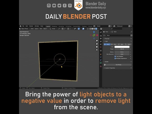 Lights with Negative Values in Blender