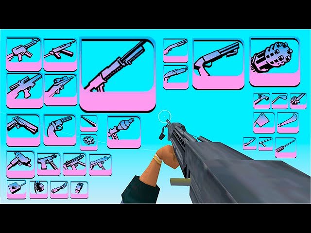 All Weapons & Sounds of GTA Vice City in 49 seconds (First Person)