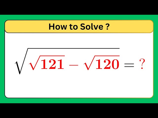 Swedish | can you solve | A Nice Math Olympiad Question | A Nice Square Root Math Simplification
