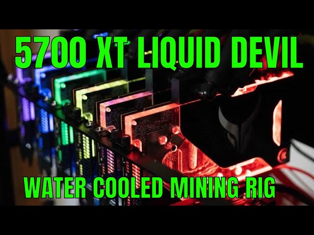 Six Watercooled 5700 XT Eth Mining