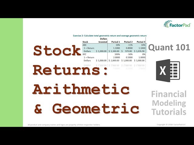 Stock Return Calculations: arithmetic and geometric | Financial Modeling Tutorials