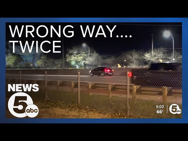 Caught on Camera: Car drives wrong way on I-90 twice after police pursuit