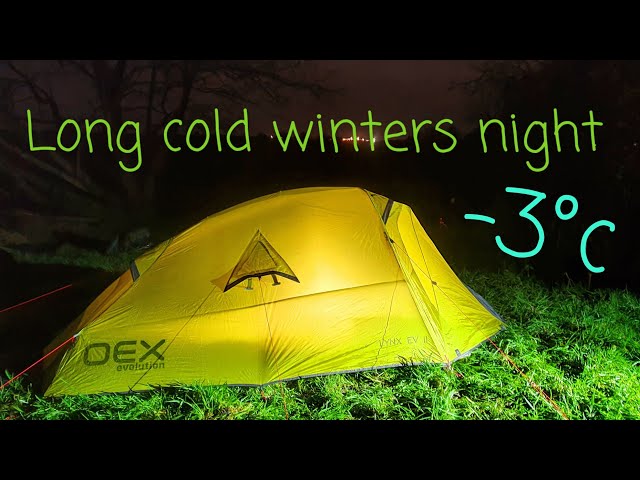 -3°C Winter tent camping in a small urban private woodland using the oex lynx ll backpacking tent