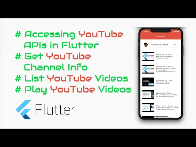 #Google's Flutter Tutorial - Play Youtube Videos, Access YouTube API, Get. Videos List from Playlist