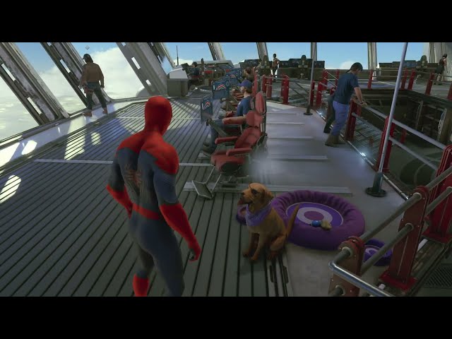Marvel's Avengers | Spider-Man petting Lucky the Dog