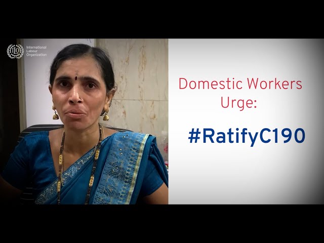 Domestic workers urge #RatifyC190 to build a safe world of work