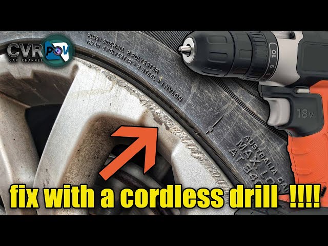 How to remove curb rash on any wheel rim with a cordless drill!!