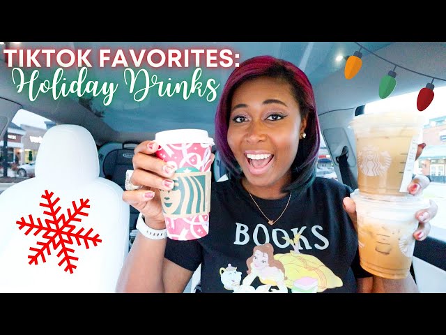 Trying VIRAL TikTok Starbucks Holiday Drinks - Secret Menu