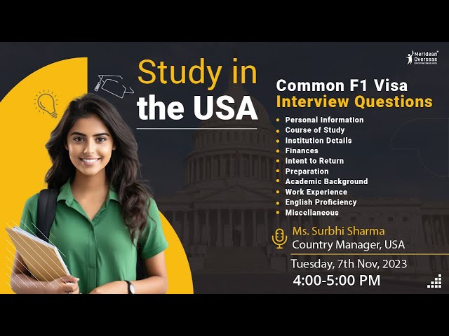 YouTube Live | Study In USA | Common F1 VISA Interview Questions 😀