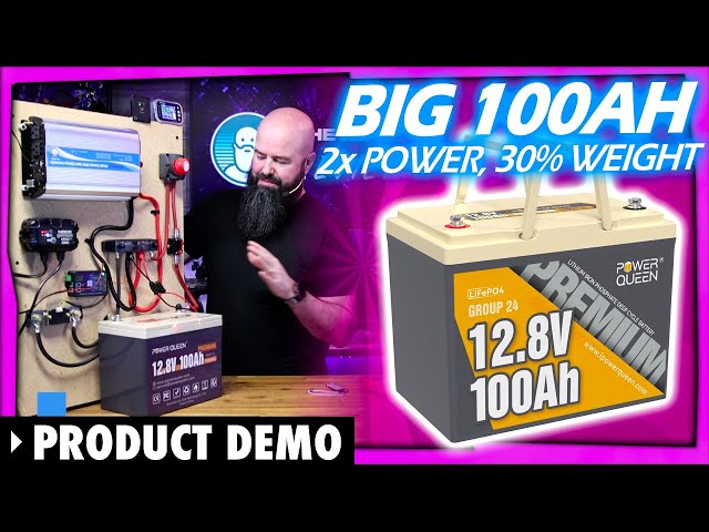 Get Twice The Power With Half The Weight - Power Queen 100ah 12v Lithium Battery!