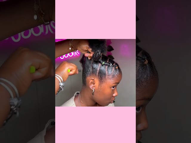 Beautiful 4c rubberband natural hairstyle 🥰💖