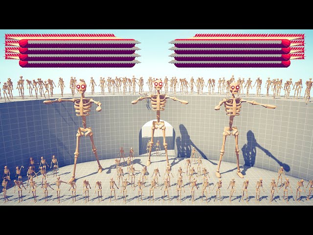 50x SKELETONS + 3x GIANT SKELETONS vs EVERY TRIO GODS - Totally Accurate Battle Simulator TABS