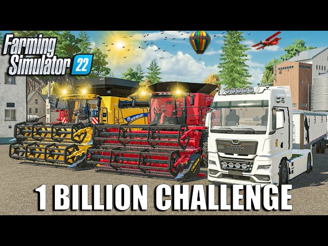 Harvesting 250.000 LITERS of WHEAT w/CASE | 1 BILLION Challenge | Farming Simulator 22