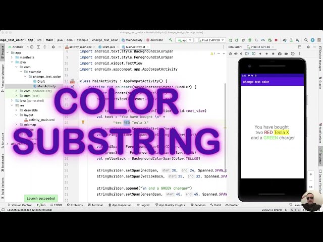 How to Change the Text Color of a Substring in Android Studio
