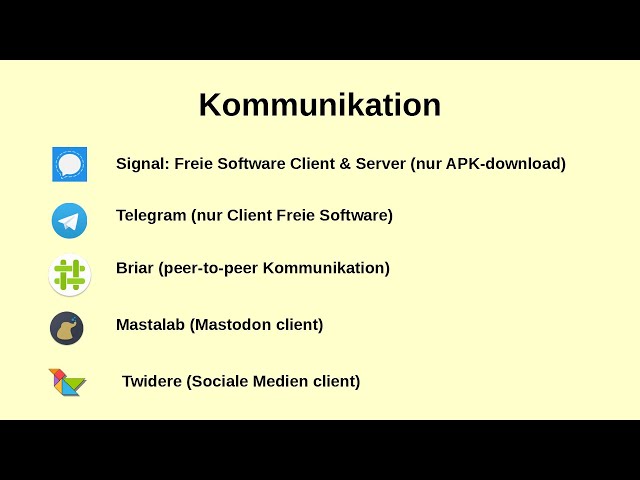 Freie Apps zur Kommunikation (Signal,Telegram,Briar,Mastalab,Twidere,Riot) - Erik Albers CLT 2019