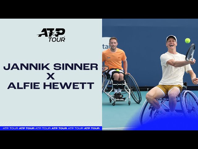 Two Legends Meet: Jannik Sinner plays wheelchair tennis with Alfie Hewett 🎾