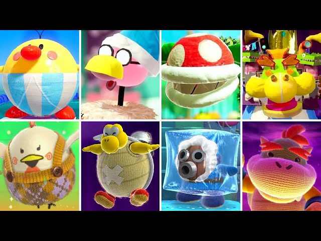 Yoshi's Crafted World + Woolly World - All Bosses