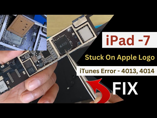 iPad 7 stuck on apple logo iTunes error 4013,4014 fix!apple logo then blank screen fix.