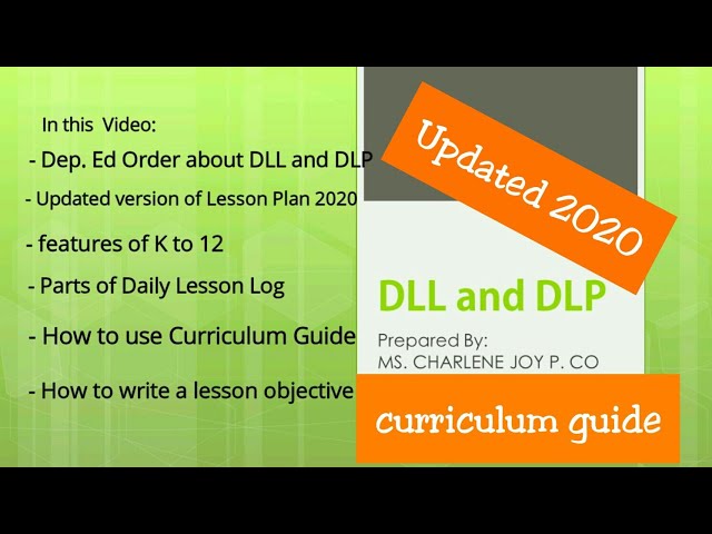 Daily Lesson Plan 2020 |Daily Lesson Log| Curriculum Guide