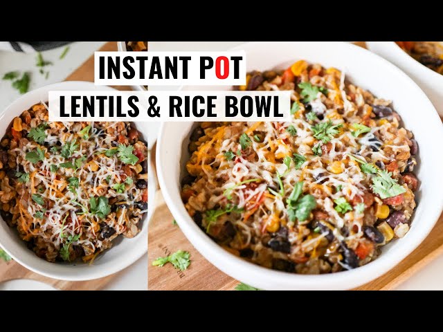 INSTANT POT Southwest Lentils and Rice Bowl | Easy 20 minute meal!