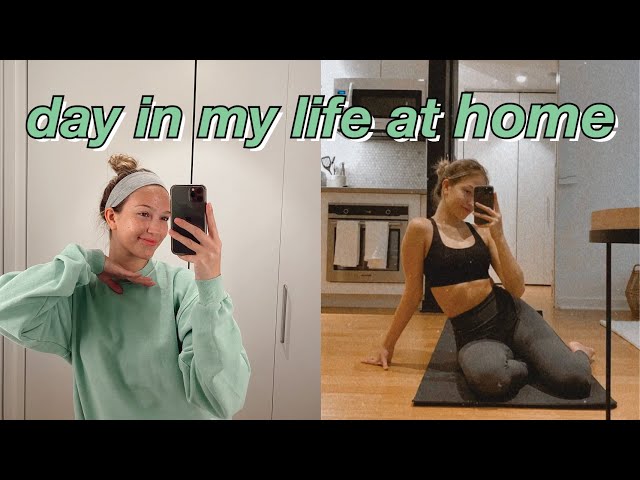 day in my life at home: working out, online classes, & self-care | maddie cidlik