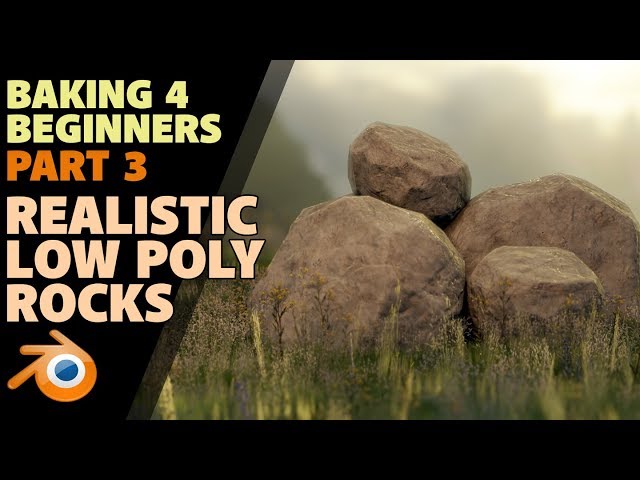 Realistic Low Poly Rocks | Beginners Baking | part 3 | Normal Maps | Blender 2.8