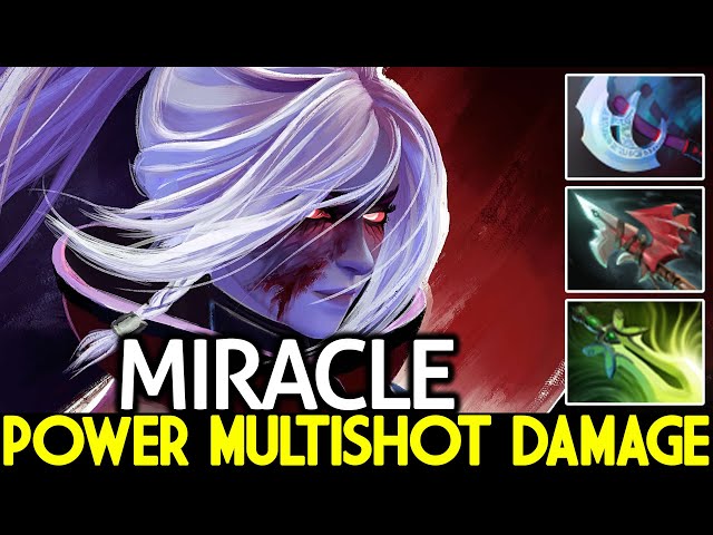MIRACLE [Drow Ranger] Powerful Multishot Damage Crazy Plays Dota 2