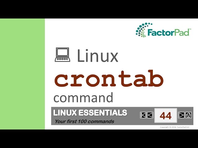 Linux crontab command summary with examples