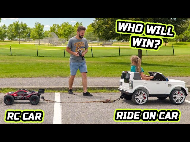 RC CAR vs Ride on TOY CAR Tug a war