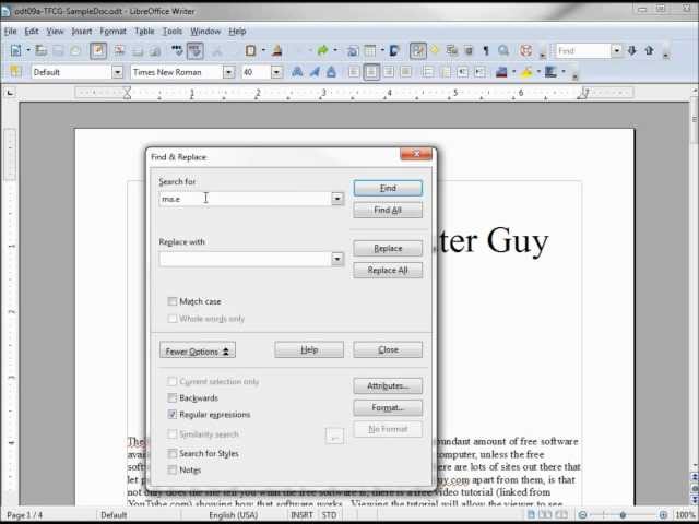 LibreOffice-Writer (9)  Find-FindReplace