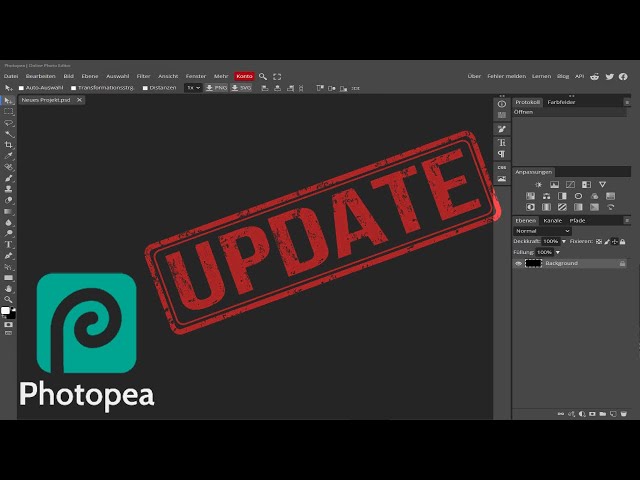 Photopea - Update (Erweiterte Farbtiefe)