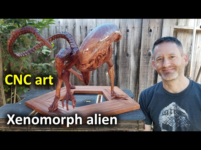 CNC carving a Xenomorph alien with the Shapeoko XXL