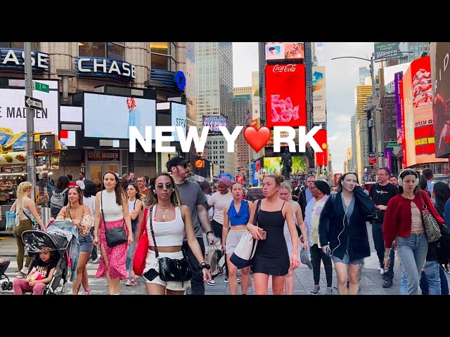 [4K]🇺🇸NYC Spring Walk🗽Hot Evening in New York City 😎🌷Times Square to Columbus Circle | Apr 2024