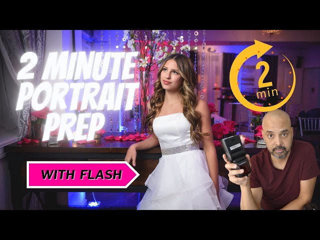 Preping yourself for the 2 minute flash portrait.