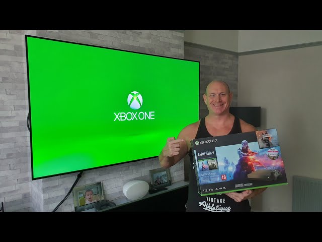 Xbox One X Gold Rush Edition unboxing + demo on 2019 LG B9 OLED