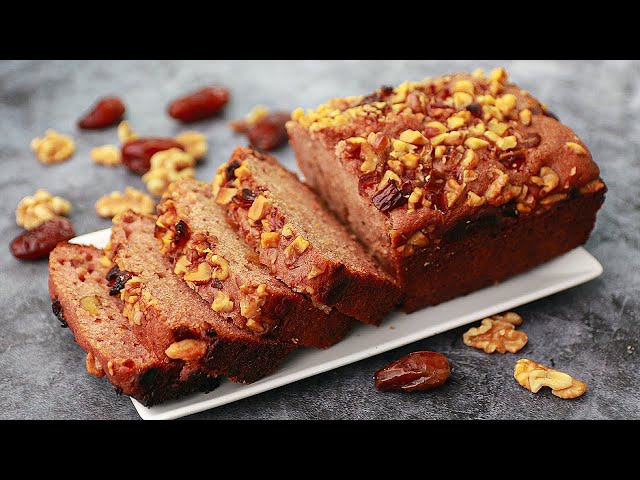 Date Cake | Wheat Flour Date Walnut Cake | Eggless & Without Oven | Yummy
