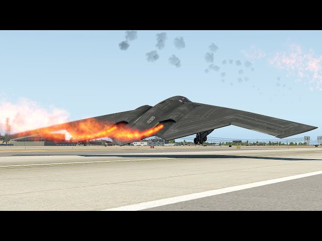 USA Bomber Aircraft Insane Takeoff With Fire Engine [XP11]
