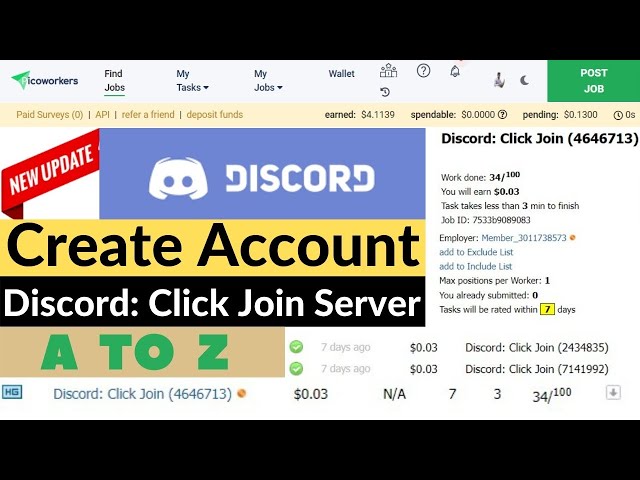 How to do Discord: Click Join and Create Discord A to Z || Easy task || Microworker