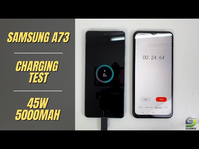 Samsung Galaxy A73 Battery Charging test 0% to 100% | 45W fast charging 5000 mAh