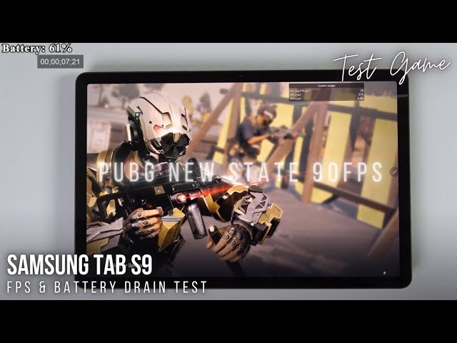 Samsung Galaxy Tab S9 test game PUBG New State Ultra 90 FPS