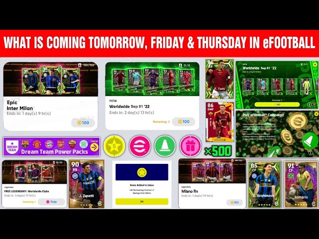 What Is Coming On Tomorrow, Friday And Thursday In eFootball 2023 Mobile | Free Coins, Matchdays