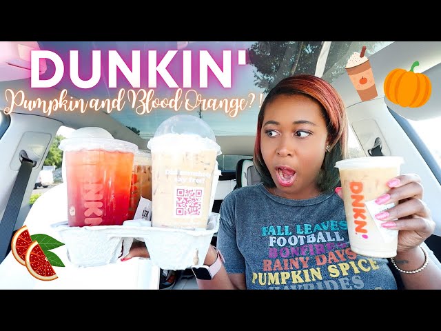 Trying Dunkin' NEW Blood Orange Refresher and Nutty Pumpkin Coffee | Dunkin' Fall Drinks 2022