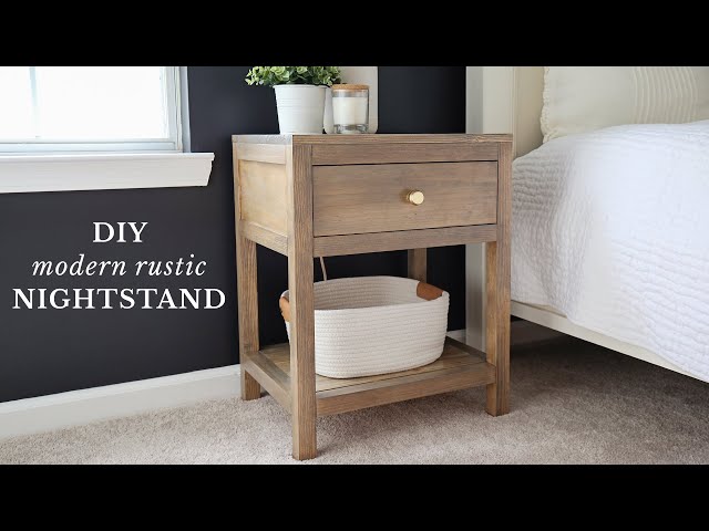 Modern Rustic DIY Nightstand with Drawer | DIY End Table