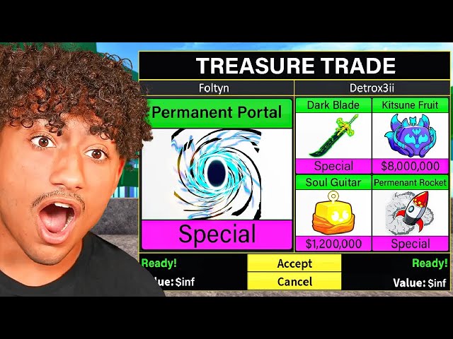 Trading PERMANENT PORTAL FRUIT For 24 Hours.. (Blox Fruits)