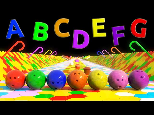 ABC Bowling Song for Kids. Sweets, Colors, Shapes Fun & Education